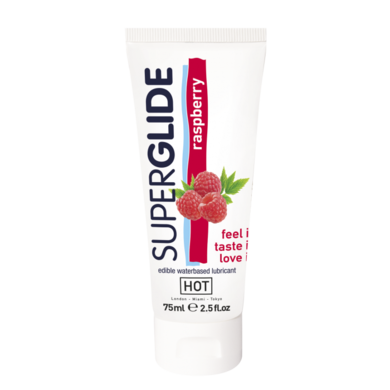 Орально-вагинальная съедобная смазка со вкусом малины Superglide (75 мл)