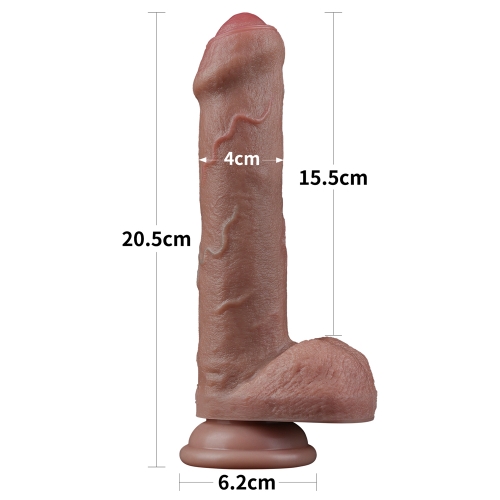 Реалистичный фаллоимитатор на присоске Dual Layered Silicone Cock 20,5 см