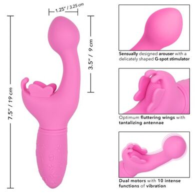 Перезаряжаемый розовый вибратор-кролик Rechargeable Butterfly Kiss