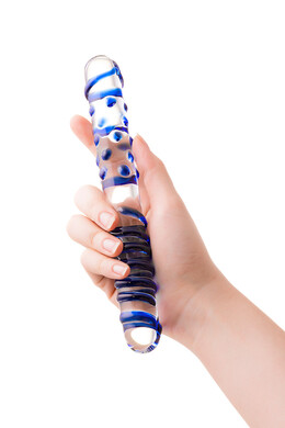 Двусторонний стеклянный фаллоимитатор Sexus Glass 22 см