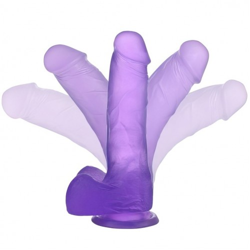 Фиолетовый фаллос Jelly Studs Crystal Dildo Medium 18 см