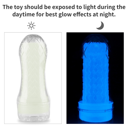 Мастурбатор светящийся в темноте ребристый прозрачный LoveToy Lumino Play Ribbed