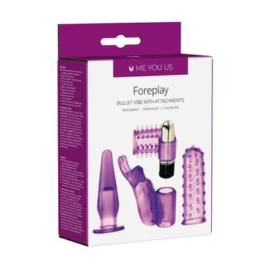 Набор секс игрушек фиолетовый с вибростимулятором Me You Us Foreplay Couples Kit