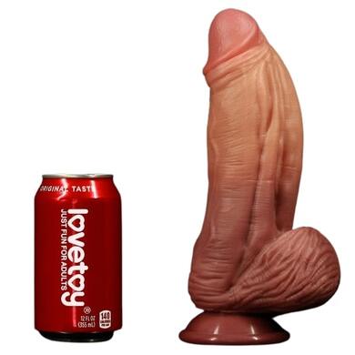 Фаллос-гигант на присоске с рельефным стволом Lovetoy Nature Cock King Sized 25 см