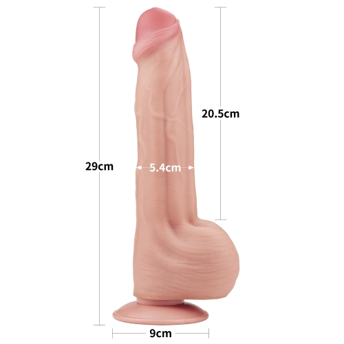 Реалистичный фаллоимитатор на присоске Sliding-Skin Dual Layer Dong 29 см