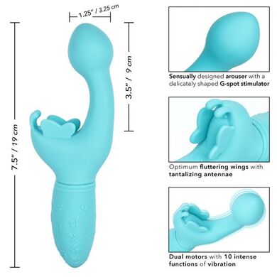 Перезаряжаемый голубой вибратор-кролик Rechargeable Butterfly Kiss