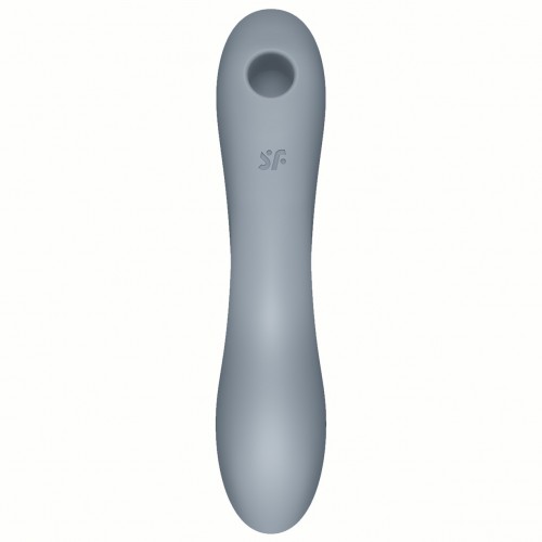 Вакуумный вибростимулятор для клитора и точки G серый Curvy Trinity 3 Satisfyer 