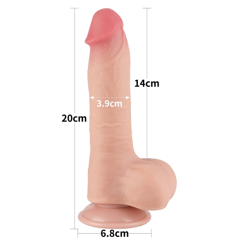 Реалистичный фаллоимитатор с эффектом двойной кожи Sliding-Skin Dual Layer Dong 20 см