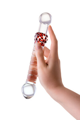 Двусторонний стеклянный фаллос Sexus Glass 22 см