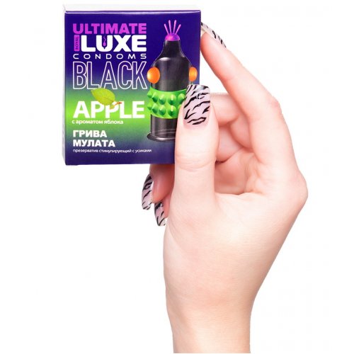 Презерватив черный Luxe Black Ultimate Грива Мулата с ароматом яблока 1 шт