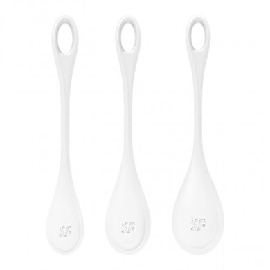 Вагинальные шарики белые Yoni Power 1 Kegel Balls Satisfyer  (3 шт)