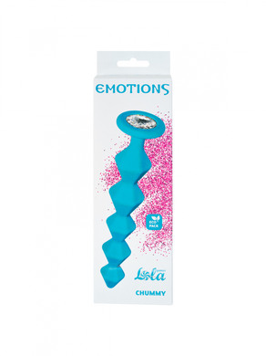 Анальная цепочка бирюзовая с прозрачным кристаллом Emotions Chummy