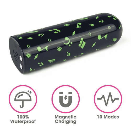 Светящийся в темноте перезаряжаемый мини вибратор LoveToy Music Massager