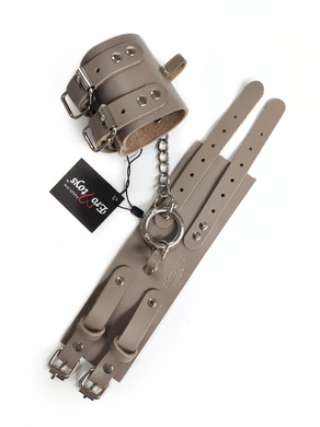 Наручники из натуральной кожи бежевые Erotoys Fetish line, Ero-125Br