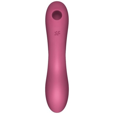 Вакуумный вибростимулятор для клитора и точки G красный Curvy Trinity 3 Satisfyer 