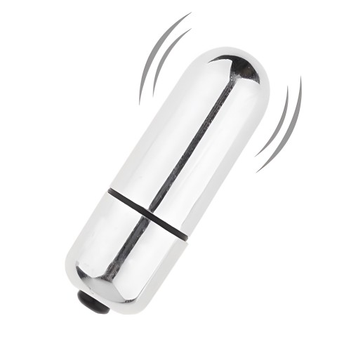 Серебристая вибропуля X-Basic Bullet Mini Lovetoy с 10 режимами вибрации