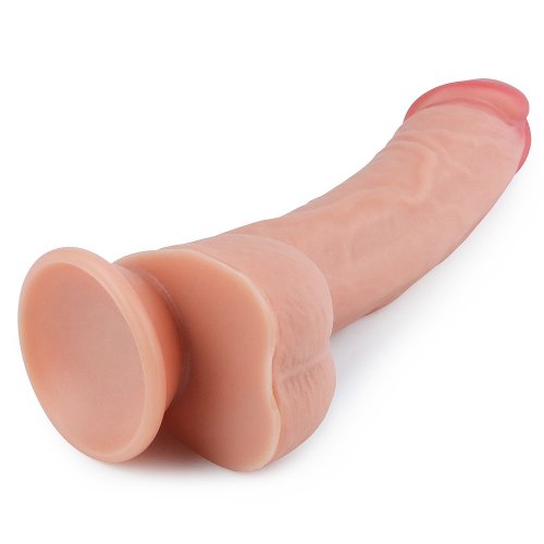 Фаллоимитатор на присоске с мошонкой Dual-Layered Silicone Dildo 22 см