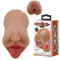 Реалистичный двусторонний мастурбатор вагина-ротик Crazy Bull Sarah
