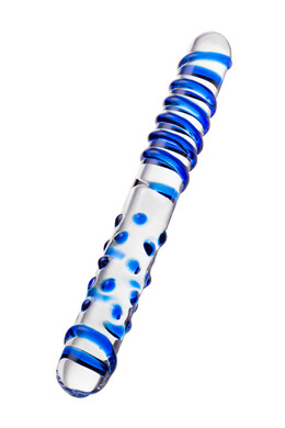 Двусторонний стеклянный фаллоимитатор Sexus Glass 22 см