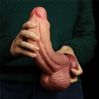 Фаллос-гигант на присоске с рельефным стволом Lovetoy Nature Cock King Sized 25 см
