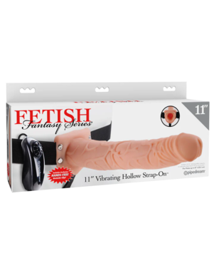 Фаллопротез с вибрацией на ремнях Vibrating Hollow Strap-On 11"