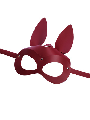 Маска зайчика бордовая из натуральной кожи Erotoys Fetish line, Ero-4b