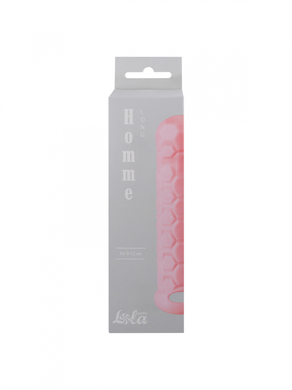 Удлиняющая насадка на пенис розовая Homme Long 13,5 см