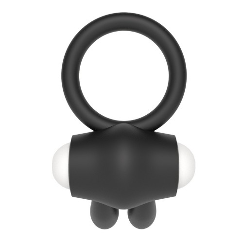 Черное виброкольцо Power Clit Cockring Rabbit