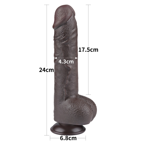 Реалистичный фаллоимитатор на присоске Sliding Skin Dual Layer Dong 24 см