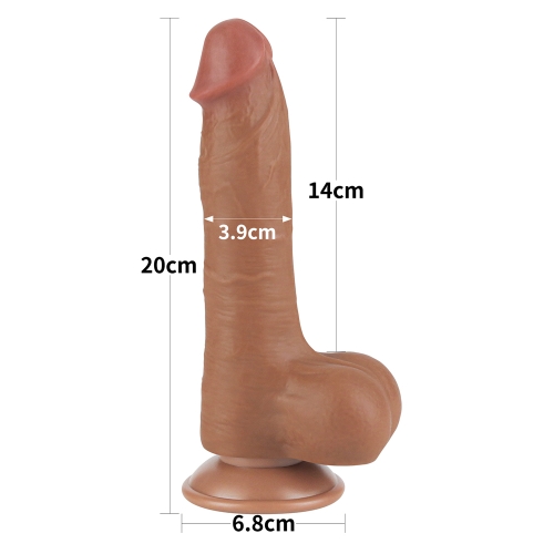 Реалистичный фаллоимитатор на присоске Sliding Skin Dual Layer Dong 20 см