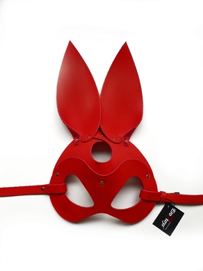 Маска Зайчика из натуральной кожи красная Erotoys Fetish line, Ero-81r