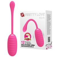Перезаряжаемое виброяйцо рельефное Pretty Love Kirk розовое