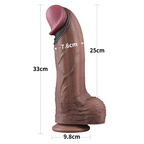 Реалистичный фаллоимитатор на присоске Dual Layered Silicone Cock 28 см.