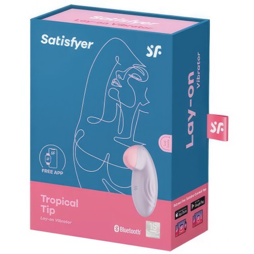 Перезаряжаемый смарт-стимулятор с вибрацией сиреневый Tropical Tip Satisfyer 