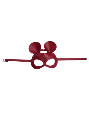 Маска Микки-мауса бордовая из натуральной кожи Erotoys Fetish line, Ero-5b