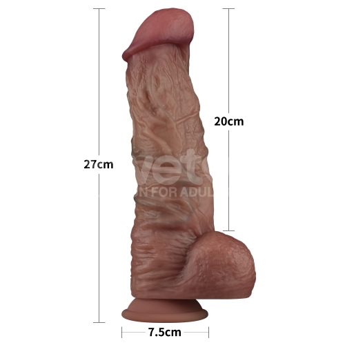Реалистичный фаллоимитатор Dual Layered Silicone Cock XXL 27 см