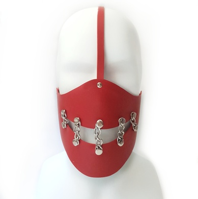 Маска Smile из натуральной кожи красная Erotoys Fetish line, Ero-223r