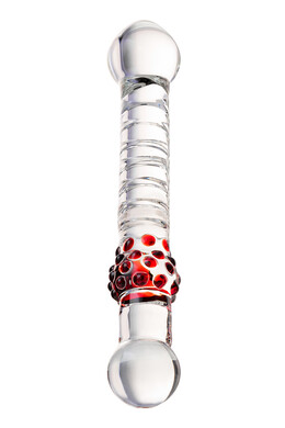 Двусторонний стеклянный фаллос Sexus Glass 22 см