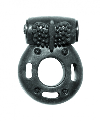 Эрекционное кольцо чёрное с вибрацией прозрачное Rings Axle-pin