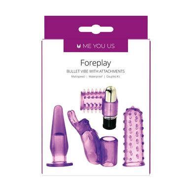 Набор секс игрушек фиолетовый с вибростимулятором Me You Us Foreplay Couples Kit