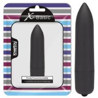 Черная вибропуля X-Basic Bullet Long Lovetoy с 10 режимами вибрации