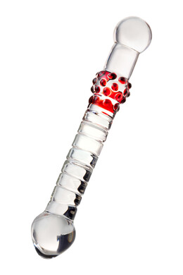 Двусторонний стеклянный фаллос Sexus Glass 22 см