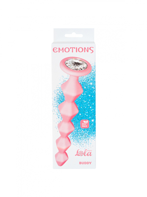Анальная цепочка розовая с прозрачным кристаллом Emotions Buddy