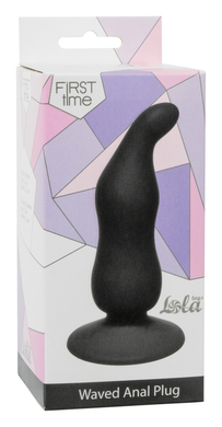 Анальная пробка черная Waved Anal Plug