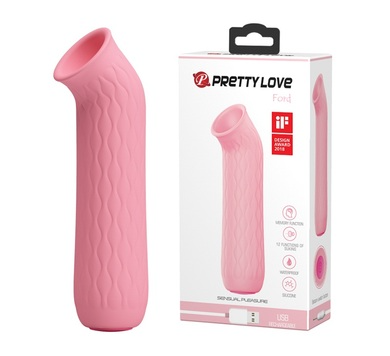 Вакуумный стимулятор с вибрацией персиковый Pretty Love Ford