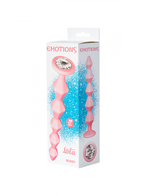 Анальная цепочка розовая с прозрачным кристаллом Emotions Buddy