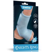 Вибронасадка на пенис и мошонку Vibrating Silk Knights Ring