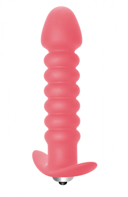 Анальная пробка розовая с вибрацией Twisted Anal Plug