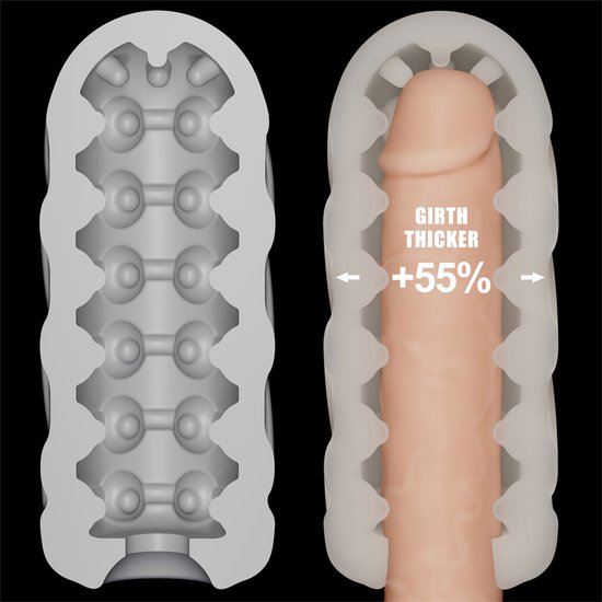 Рельефная вибронасадка на пенис Dual Purpose Sleeve-Spiral
