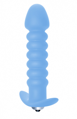 Анальная пробка голубая с вибрацией Twisted Anal Plug